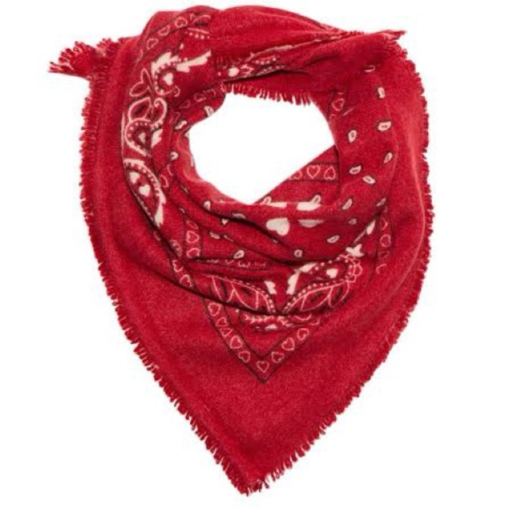 Maison Héritage 100% Cashmere Bandana Arizona dark red French similar Kujten